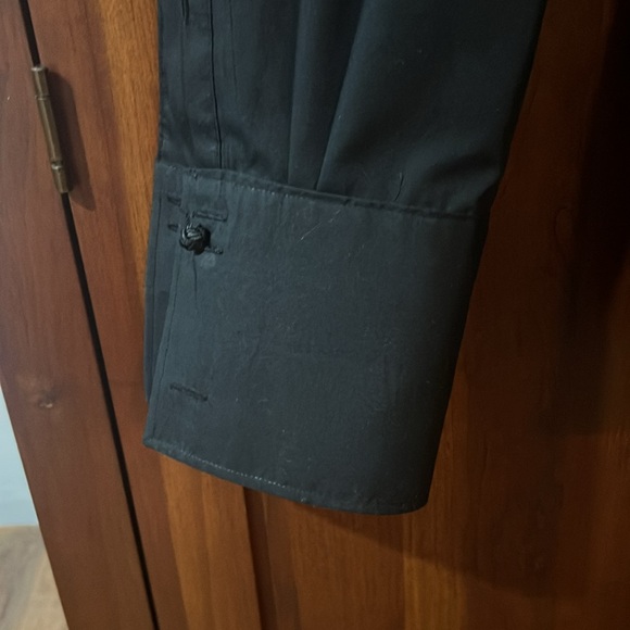 Ryan Seacrest Distinction Black Mens Size 18 Slim Fit Dress Shirt - Picture 4 of 7